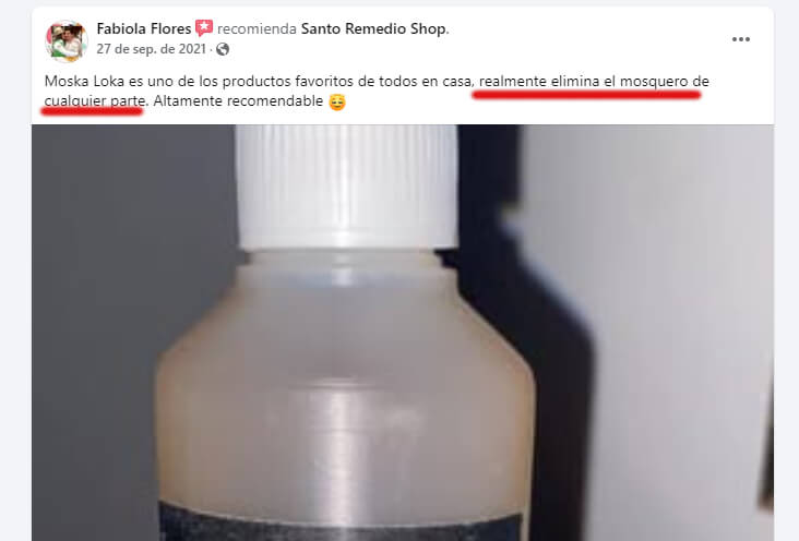 Testimonio facebook de Insecticida orgánico para moscas Testimonio facebook de Insecticida orgánico para moscas